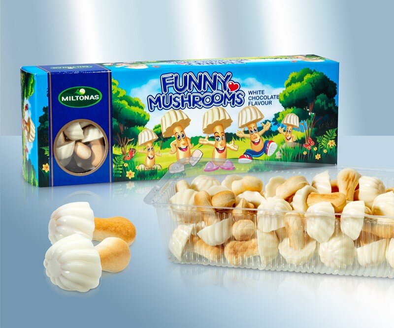 Gallletas "Gribochki", com chocolate branco, 170 g
