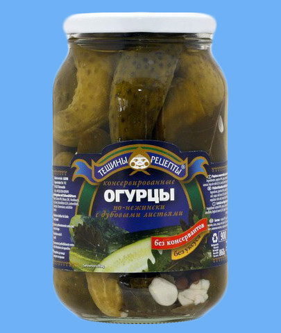 Огурцы по-нежински с дубовыми листьями, 860 г
