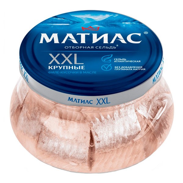 Сельдь филе-кусочки с/с в масле XXL Санта Бремор 260г
