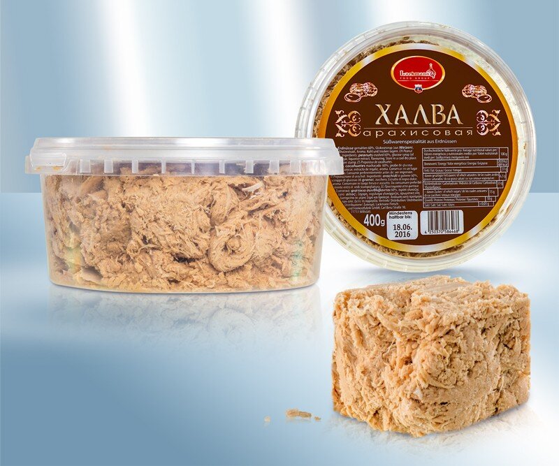 Dulce ruso. Jalva (turron) de semillas de girasol con cacahuetes, 400 g