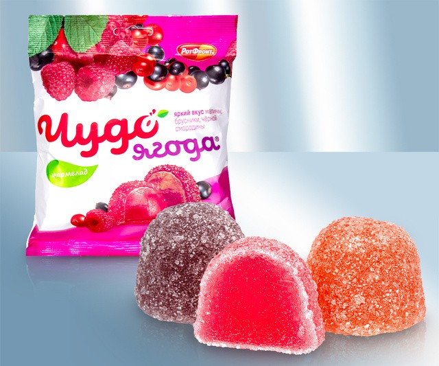 Мармелад "Чудо ягода", со вкусом малины, брусники и черной смородины 250г