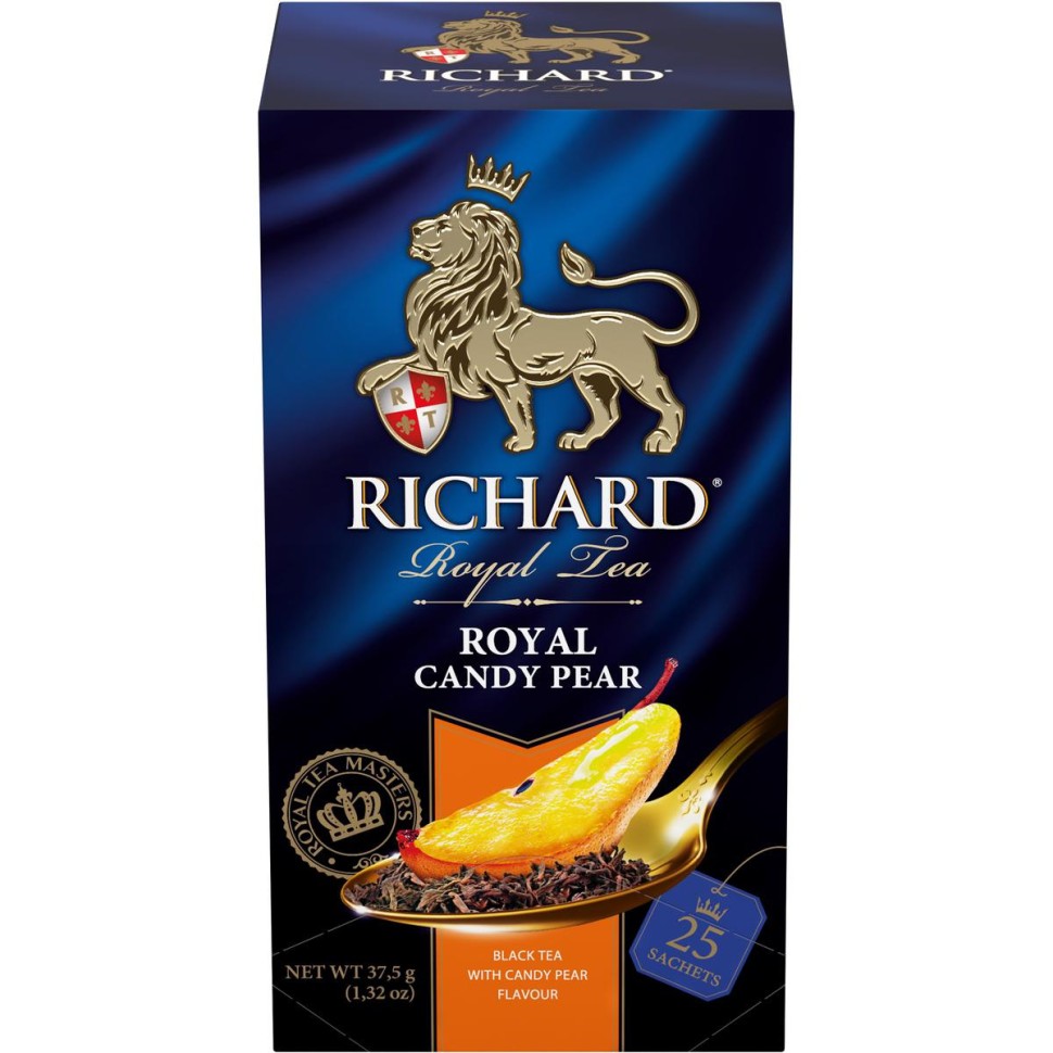 Richard Royal Candy Pear té negro con sabor a pera caramelizada 25 paquetes 0,08g