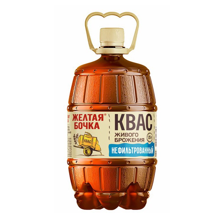 Квас живого бродіння Жовта бочка 1,5 л