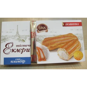 Тістечка еклери зі смаком пломбір 240г БКК
