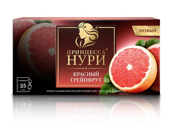 Чай черный пакетированный красный грейпфрут "Принцесса Нури", 25 пакетов