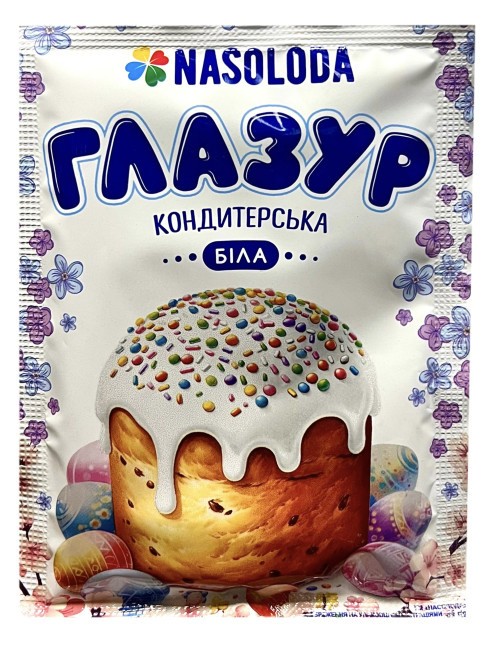 Glaseado de confitería blanco 65 g Nasoloda