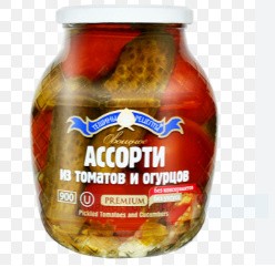 Асорті з томатів та огірків 840г