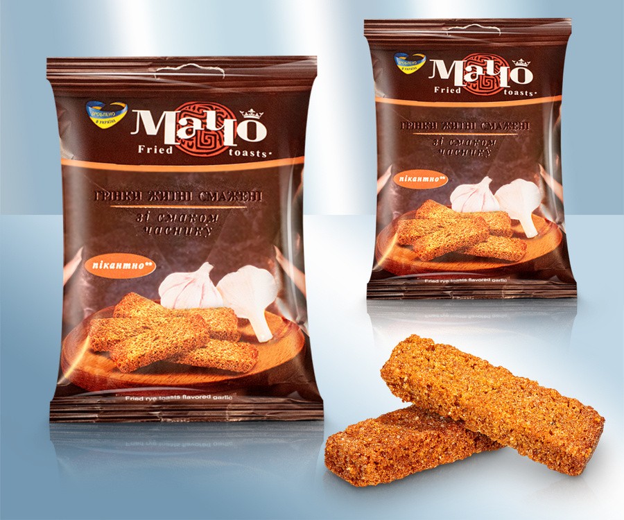 Snack de pan de centeno y trigo con sabor a ajo 65g