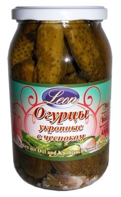 Огірки кропові із часником "LEON", 0,9 л