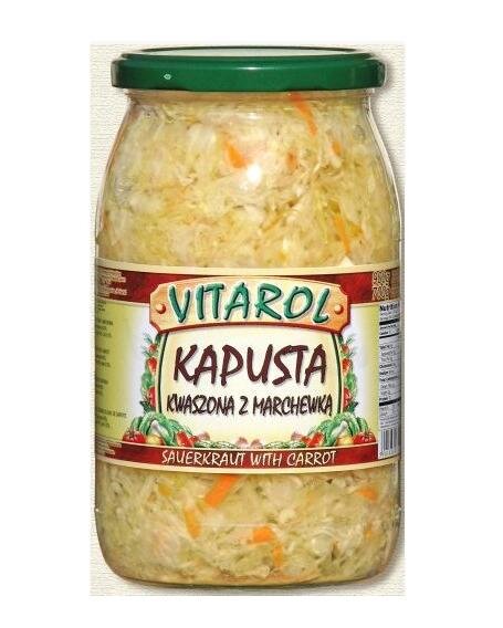 Comida russa. Repolho fermentado com cenoura, 900 g