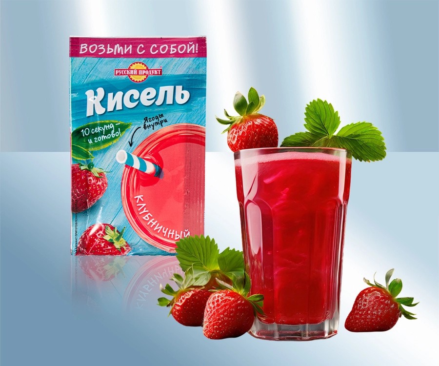 Кисель со вкусом клубники 25г