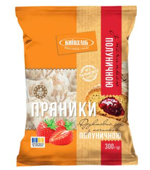 Пряники с клубничной начинкой 300г Киевхлеб
