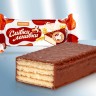 Dulces "Vaca Perezosa", oblea rellena de leche con glaseado de cacao 100g