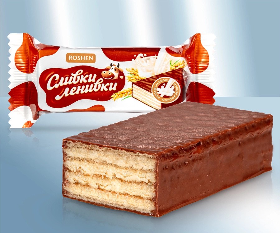 Dulces "Vaca Perezosa", oblea rellena de leche con glaseado de cacao 100g