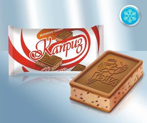 Мороженое «Каприз» шоколад, с кусочками шоколадной глазури на печенье 95 г