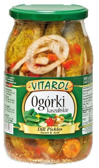 Огірки мариновані "Kaszubskie" Vitarol, 900g