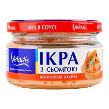 Икра Veladis с семгой копченой в соусе 160г 