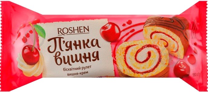Рулет Roshen Пьяная вишня 180 г