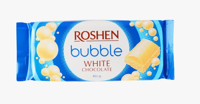 Шоколад Roshen 80гр белый пористый