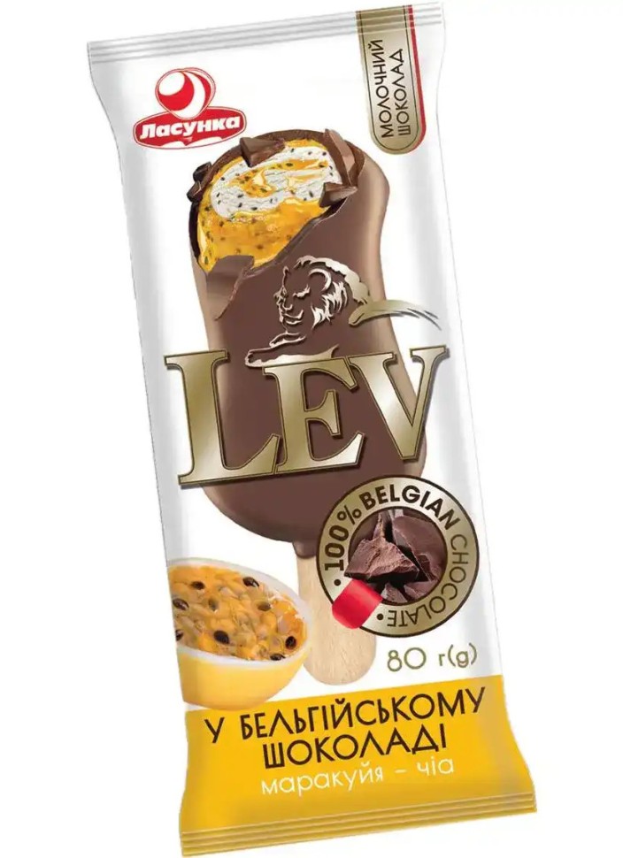 Helado de chocolate belga Maracuyá-chía 80g Lasunka