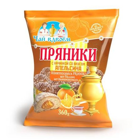 Пряники із начинкою апельсин 360гр