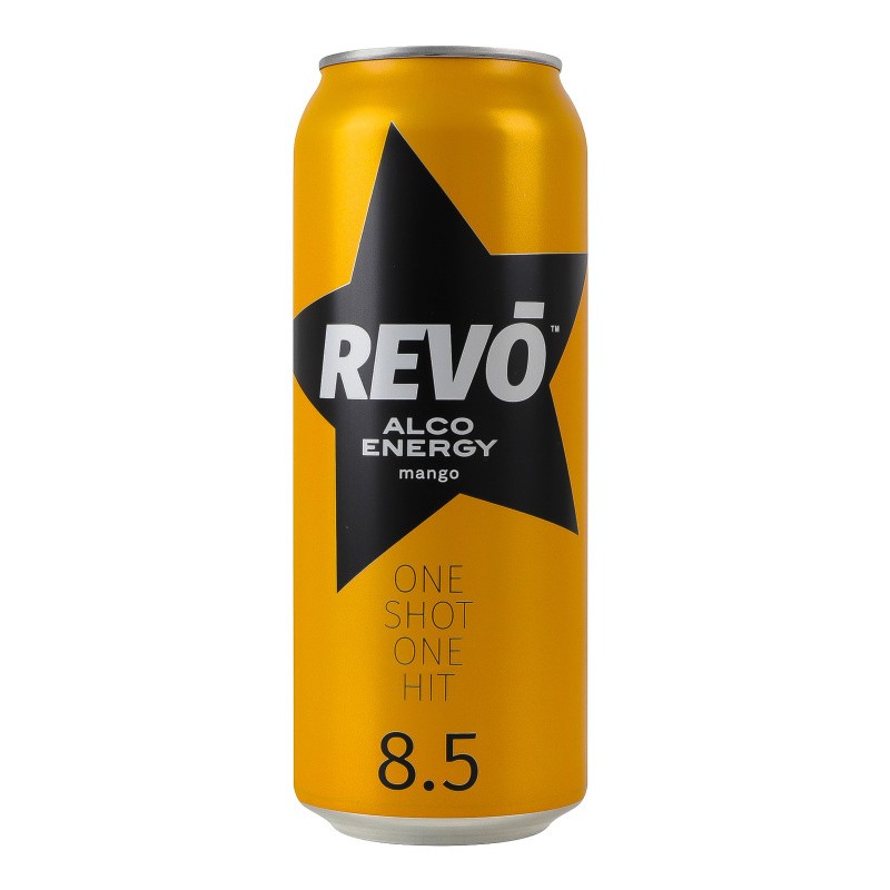 Bebida energética 500ml 8,5% bajo en alcohol Mango Revo lata