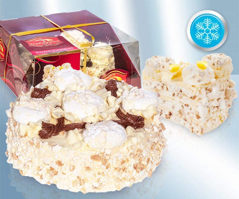 Pastel "Complemento", a base de merengue con cacahuetes tostados, 600 g