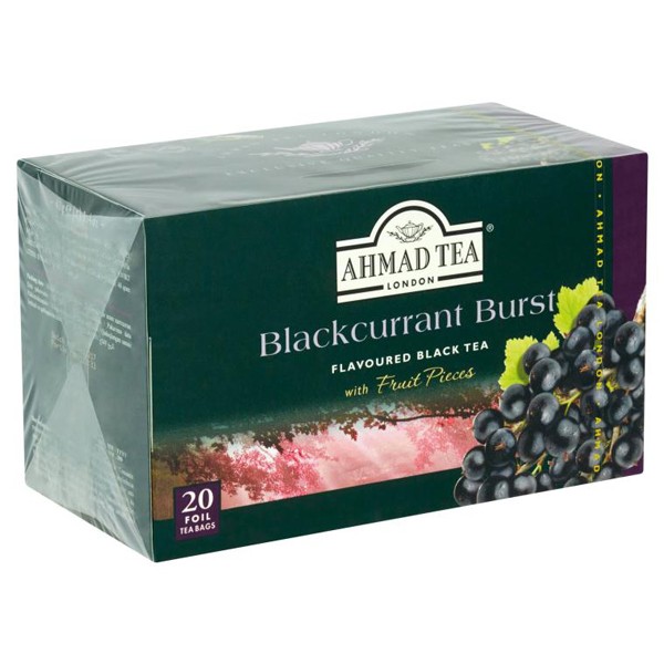 Chá preto em saquetas "Ahmad" com aditivos de groselha, 50 g, 20 saquinhos