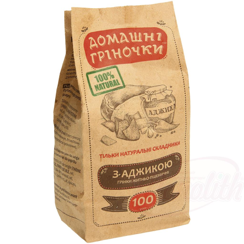 Гренки из ржаного хлеба с аджикой 100г