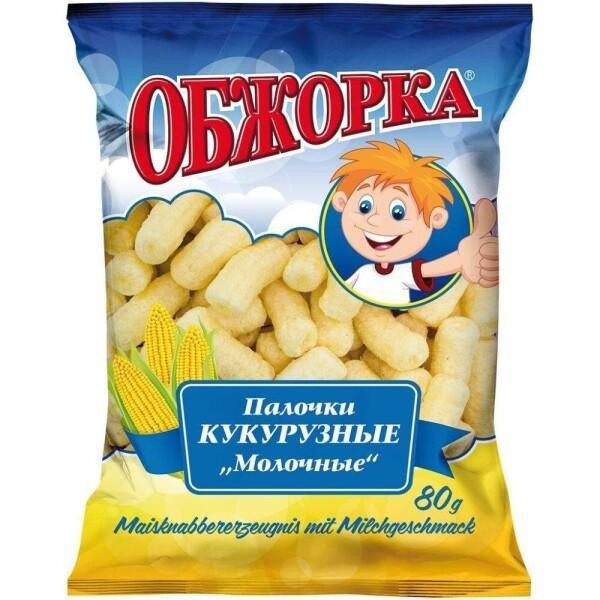 Кукурузные палочки молочные Обжорка 80г