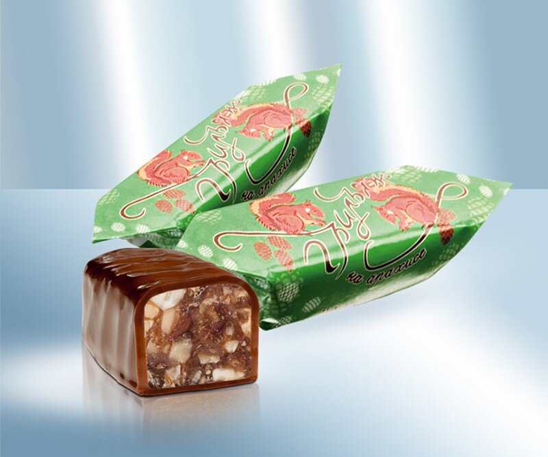 Bombones rusos. Bombones cubiertos de chocolate "Grilyazh", 100 g