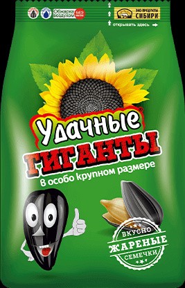 Семечки Удачные Гиганты жареные 250г