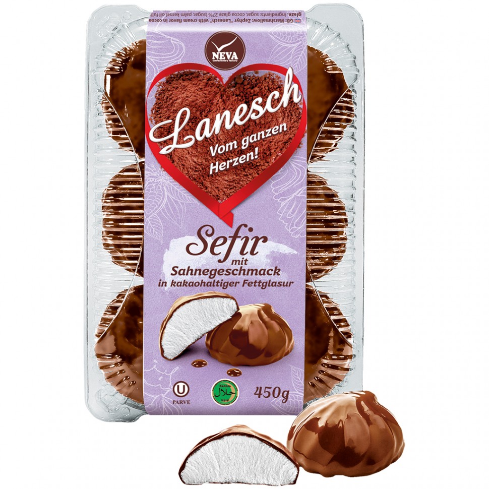 Nubes de azucar con sabor a nata recubiertas de cobertura de grasa con cacao, 450 g