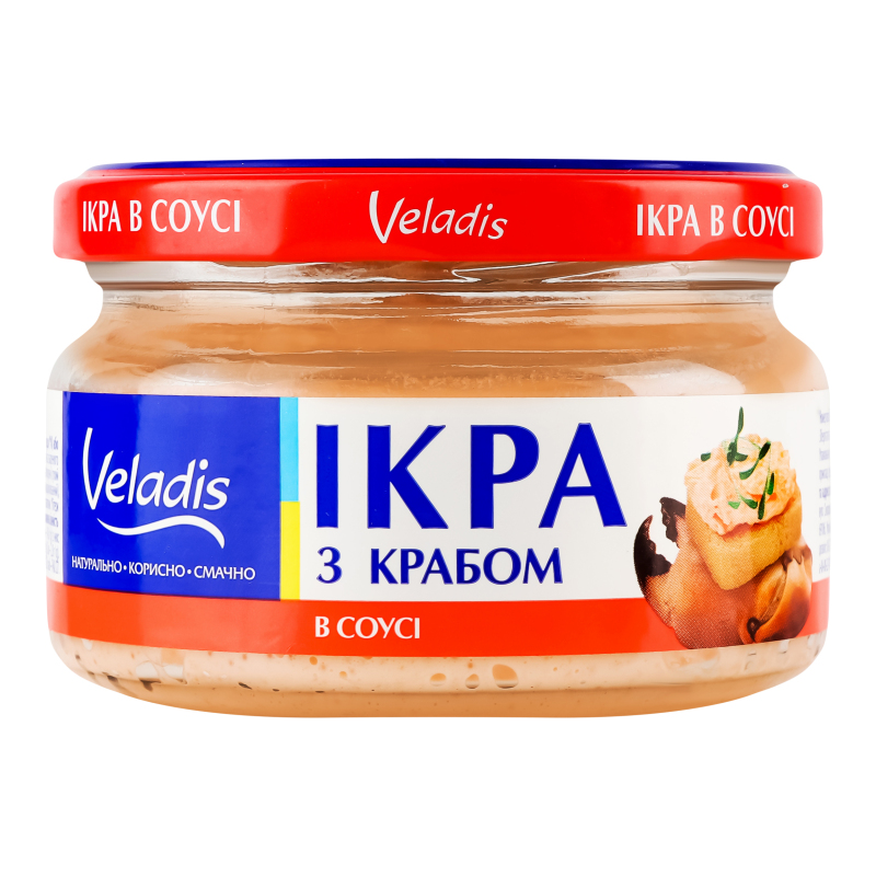 Икра мойвы в соусе с мясом краба 160г