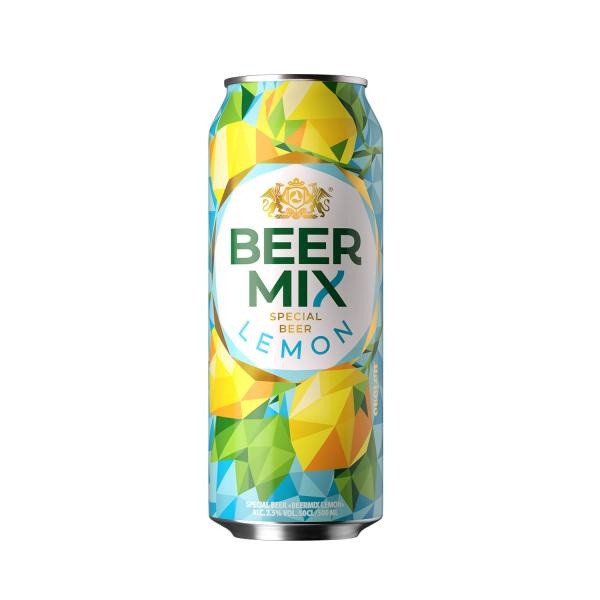 Пиво "Оболонь Beermix" лимон, 0,5л ж/б