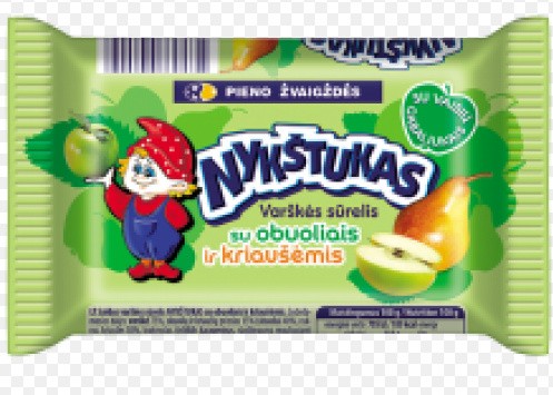 Сырок творожный 100 г со вкусом груши и яблока Nykstukas