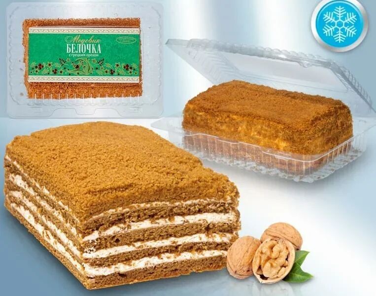 Торт медовый "Белочка", с грецким орехом, 400 г
