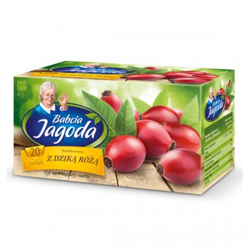 Чай травяной пакетированный с добавками шиповника "Babcia Jagoda", 40 г, 20 пакетиков