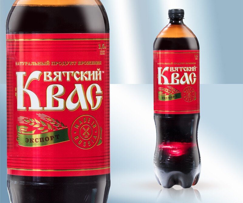 Malta "Kvas Viatskiy" a base de pan de centeno, 1.5 l