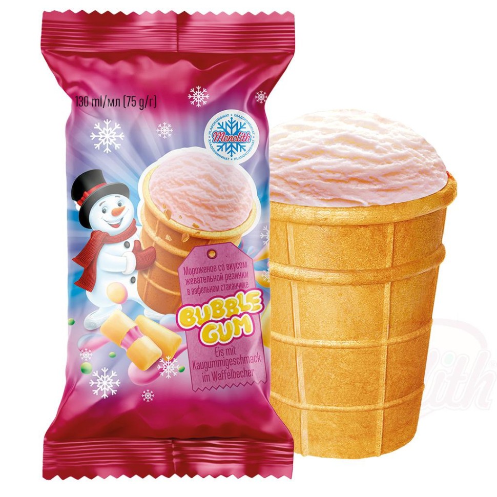 Мороженое со вкусом жевательной резинки "Bubble Gum..