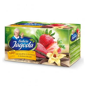 Te herbal en bolsitas con fresa "Babcia Jagoda", 40 g, 20 bolsitas