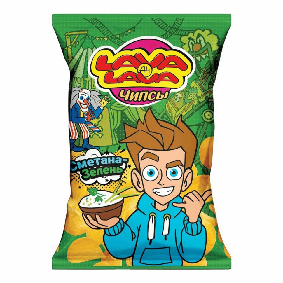 Чіпси Lava Lava Сметана-Зелень, 50 г