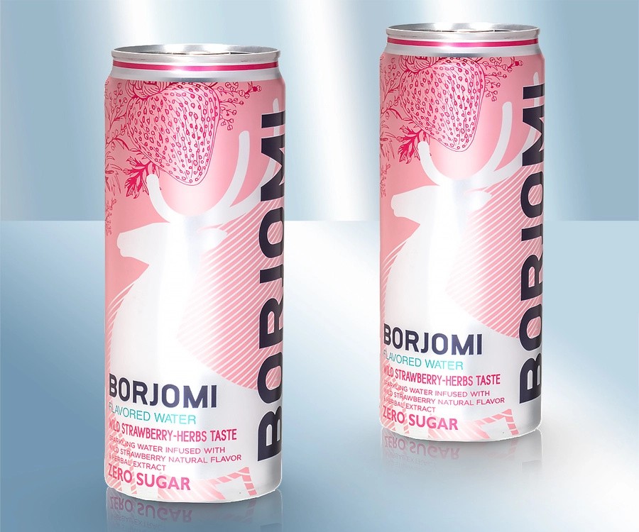 Вода газированная "Borjomi", земляника-травы, 330м