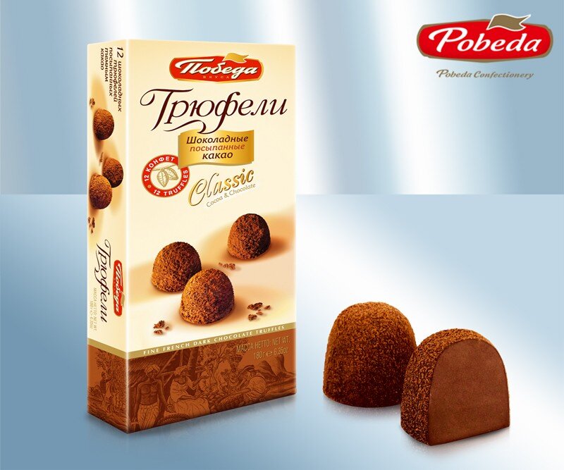 Конфеты "Трюфели шоколадные, посыпанные темным какао", 180 г