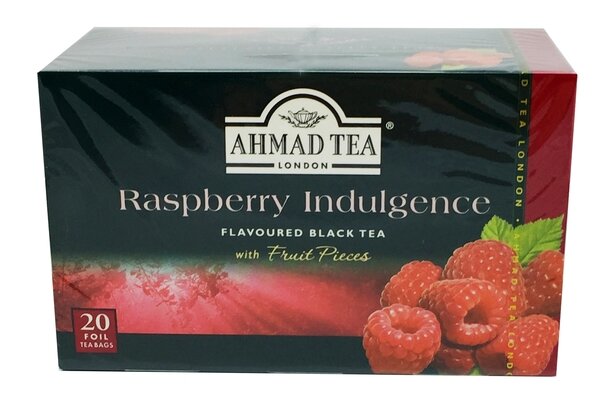 Te negro en bolsitas con frambuesa "Ahmad", 40 g, 20 bolsas