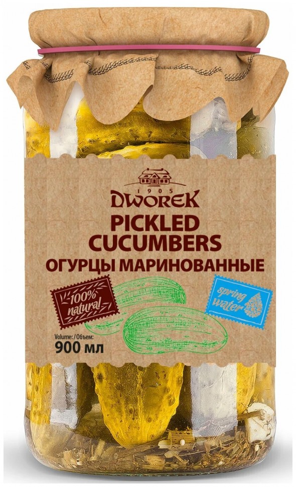 Огурцы Dworek маринованные, 900 мл