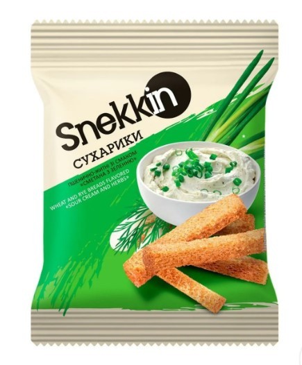 Сухарики Сметана с зеленью 35г Snekkin