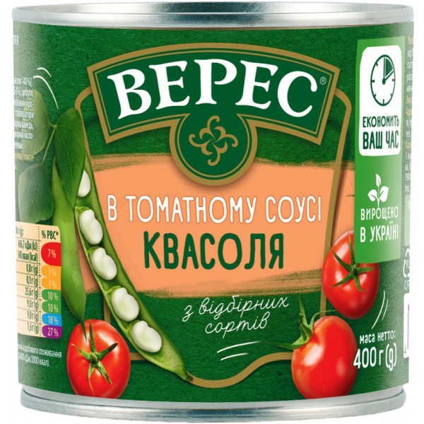 Фасоль верес в томатном соусе 400г ж/б