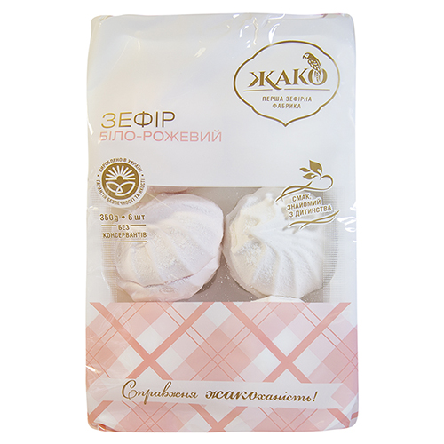 Zefir blanco-rosa, 350 g