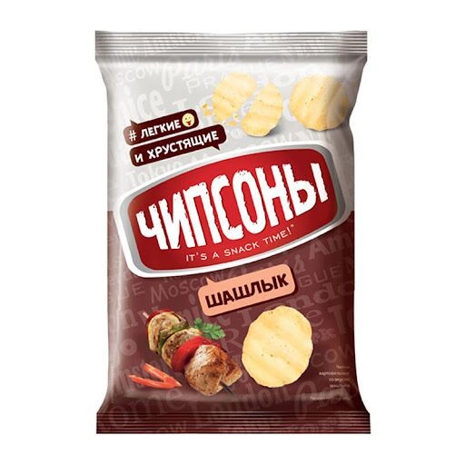 Чипсы картофельные ЧИПСОНЫ со вкусом шашлыка, 40 г